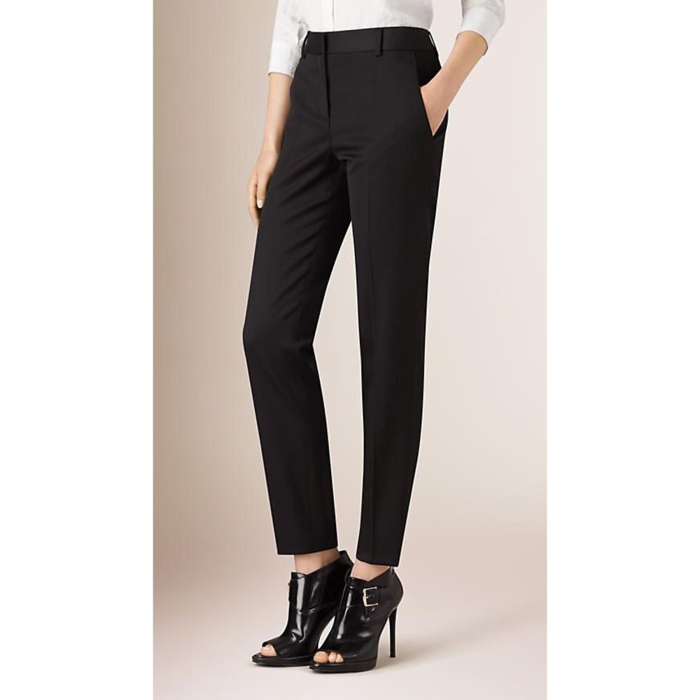 Burberry Wool Straight-fit Black Trousers NWT